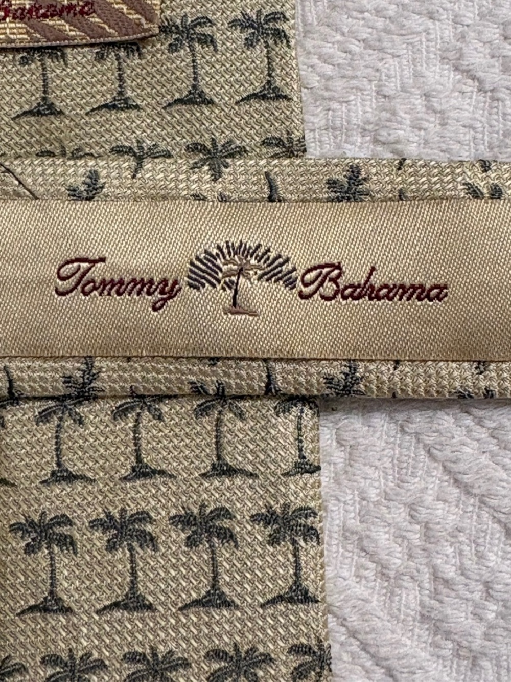 Tommy Bahama "Off Island" Woven Silk Palm Tree Tropical Necktie